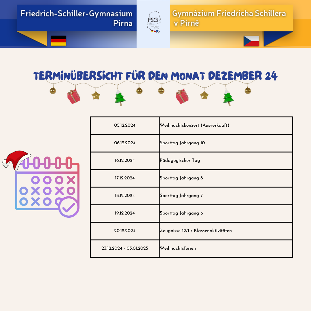 Terminübersicht Dezember