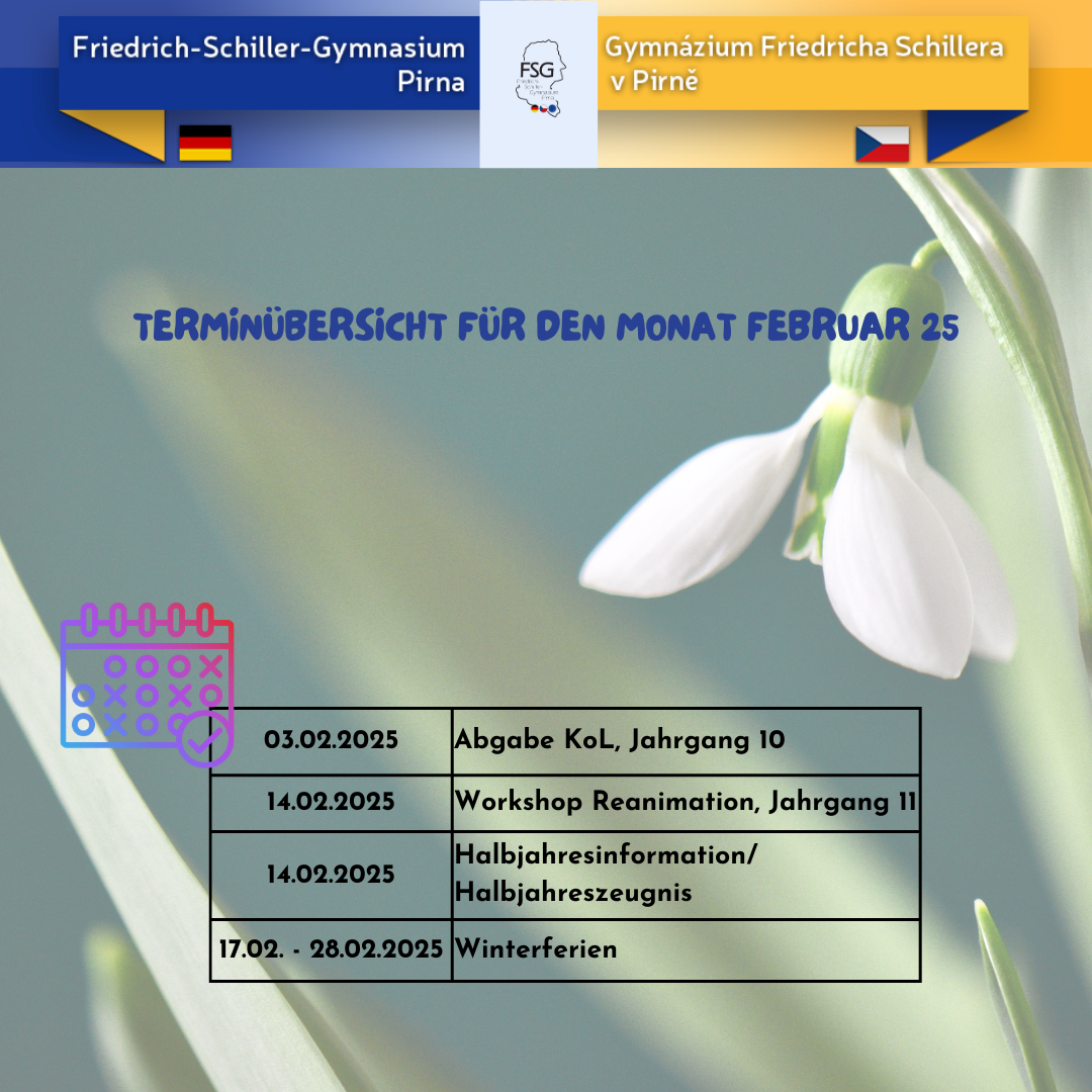 Terminübersicht Februar